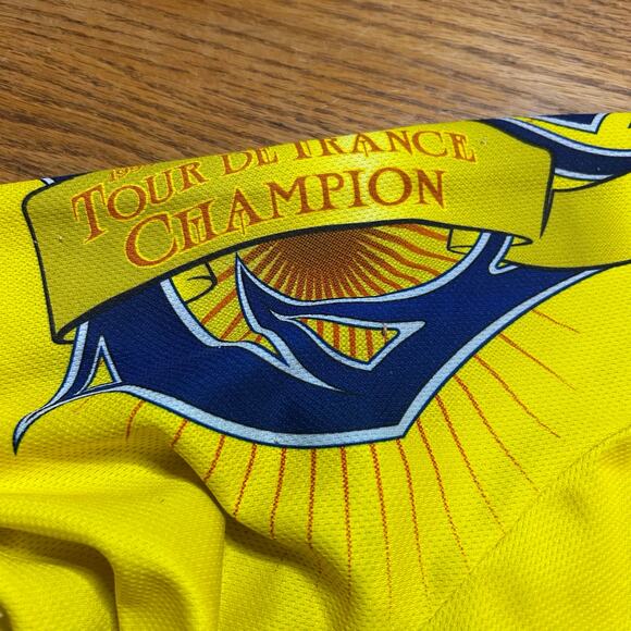 Vtg Lance Armstrong Yellow Trek Cycling Jersey Sz XL 5 time Tour Commemoration - Picture 7 of 8